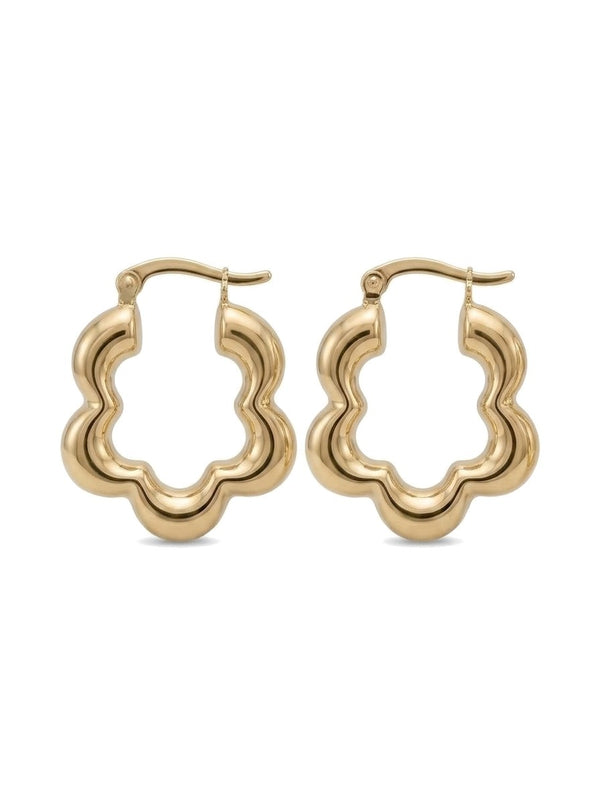Arracadas de oro 14k de flor inflada Mod 6278