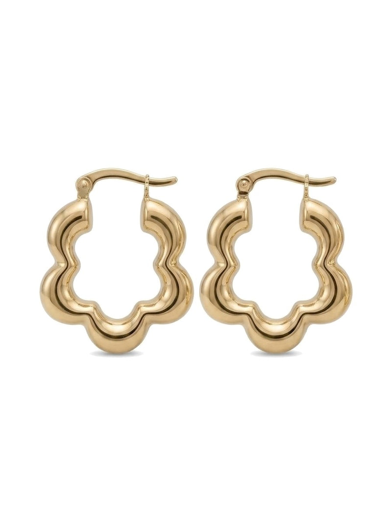 Arracadas de oro 14k de flor inflada Mod 6278