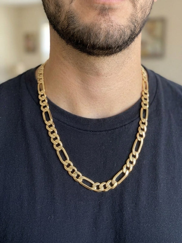 Cadena de oro 10k tejido 3x1 hueco Mod 6283 - 60 cm x 9 mm
