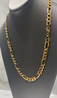 Cadena de oro 10k tejido 3x1 hueco Mod 6283 - 60 cm x 9 mm, foto real