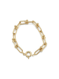 Pulsera de oro 10k tipo diseñador eslabón U Mod 6293 - 18 cm