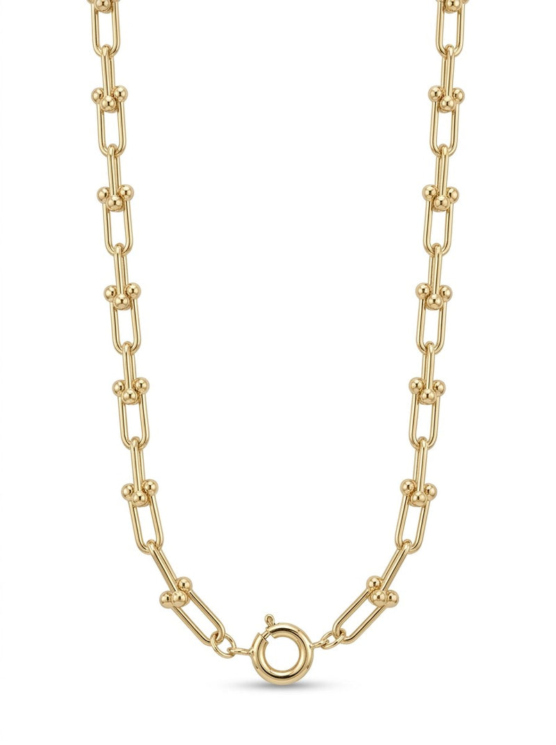 Gargantilla de oro 10k tipo diseñador eslabón U Mod 6294 - 45 cm