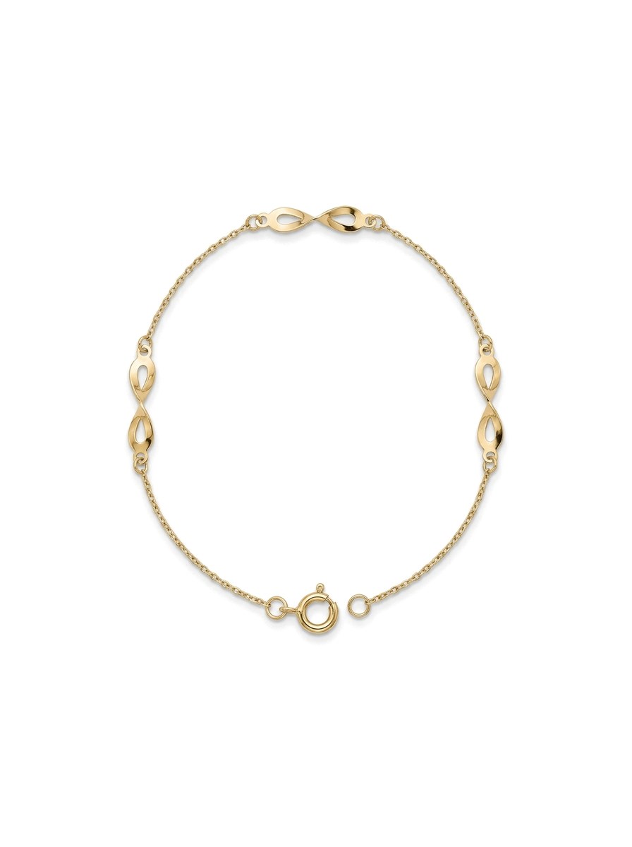 Pulsera de oro 14k con eslabones infinito Mod 6298 - 18 cm