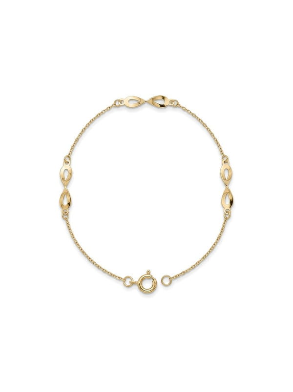 Pulsera de oro 14k con eslabones infinito Mod 6298 - 18 cm