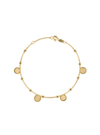 Pulsera de oro 14k con círculos planos y esferas lisas Mod 6301 - 18 cm