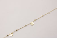 Pulsera de oro 14k con círculos planos y esferas lisas Mod 6301 - 18 cm, diseño de cerca
