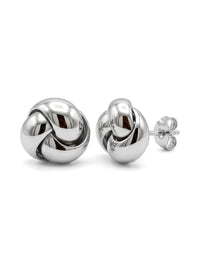 Aretes de oro blanco 14k de nudo Mod 6303