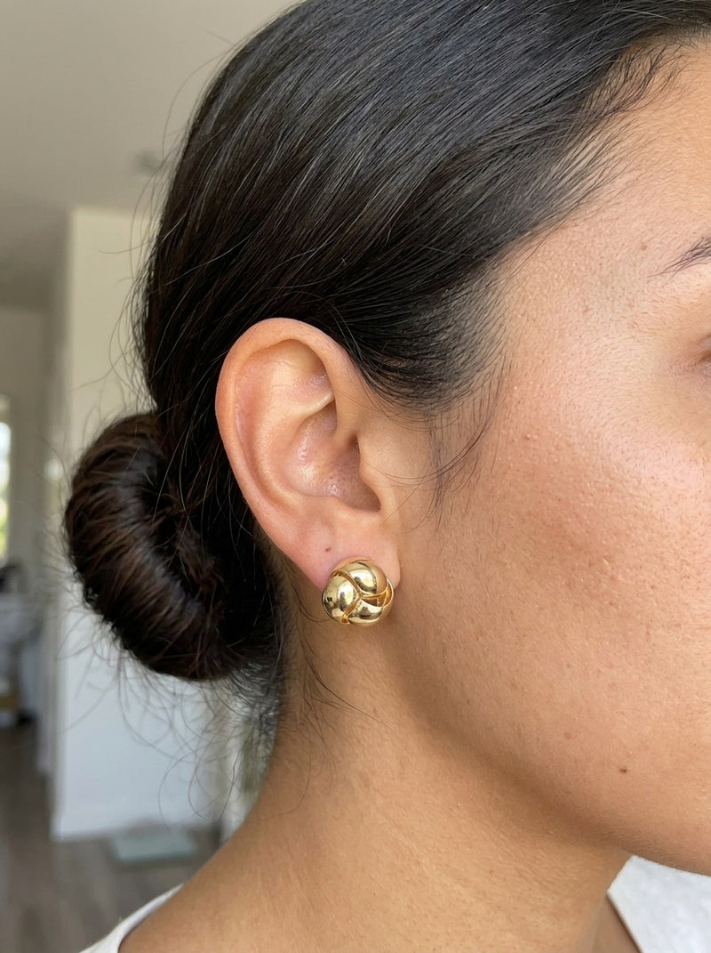 Aretes de oro 14k de nudo Mod 6304