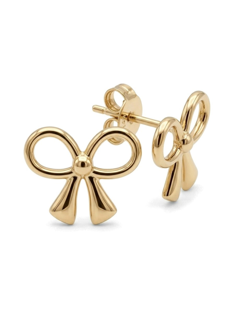 Aretes de oro 14k de moño calado Mod 6306