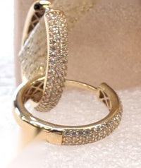 Huggies de oro 14k con pavé de circonias Mod 6320 - 2 cm, foto real
