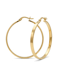 Arracadas de oro 14k grandes lisas Mod 6324 - 6.5 cm