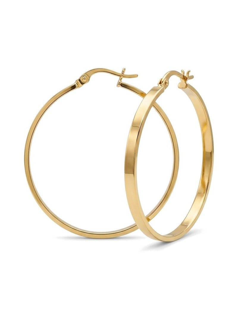 Arracadas de oro 14k grandes lisas Mod 6324 - 6.5 cm