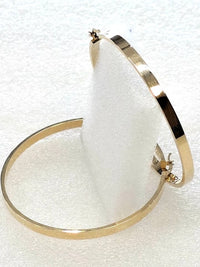 Arracadas de oro 14k grandes lisas Mod 6324 - 6.5 cm, foto real
