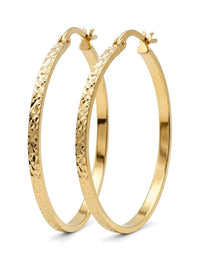 Arracadas de oro 14k grandes diamantadas Mod 6325 - 6.5 cm
