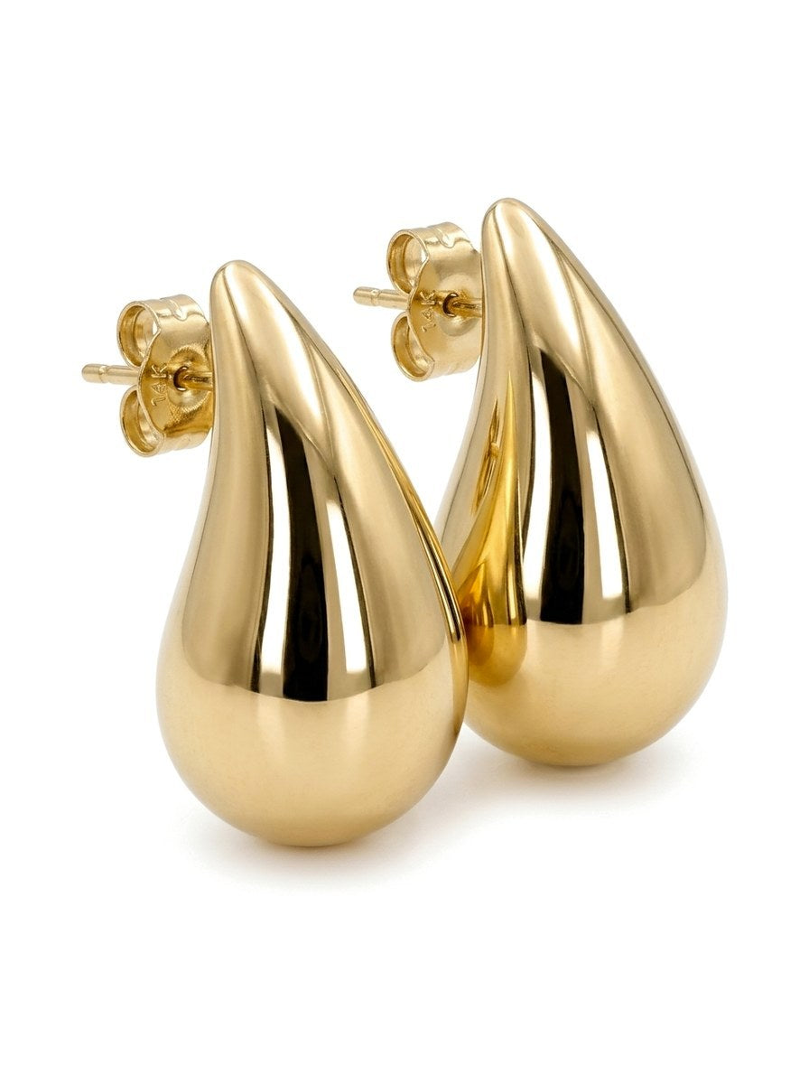 Aretes de oro 14k tipo diseñador de gota Mod 6351 - 2 cm