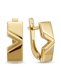 Aretes de oro 14k geométricos en V Mod 6352