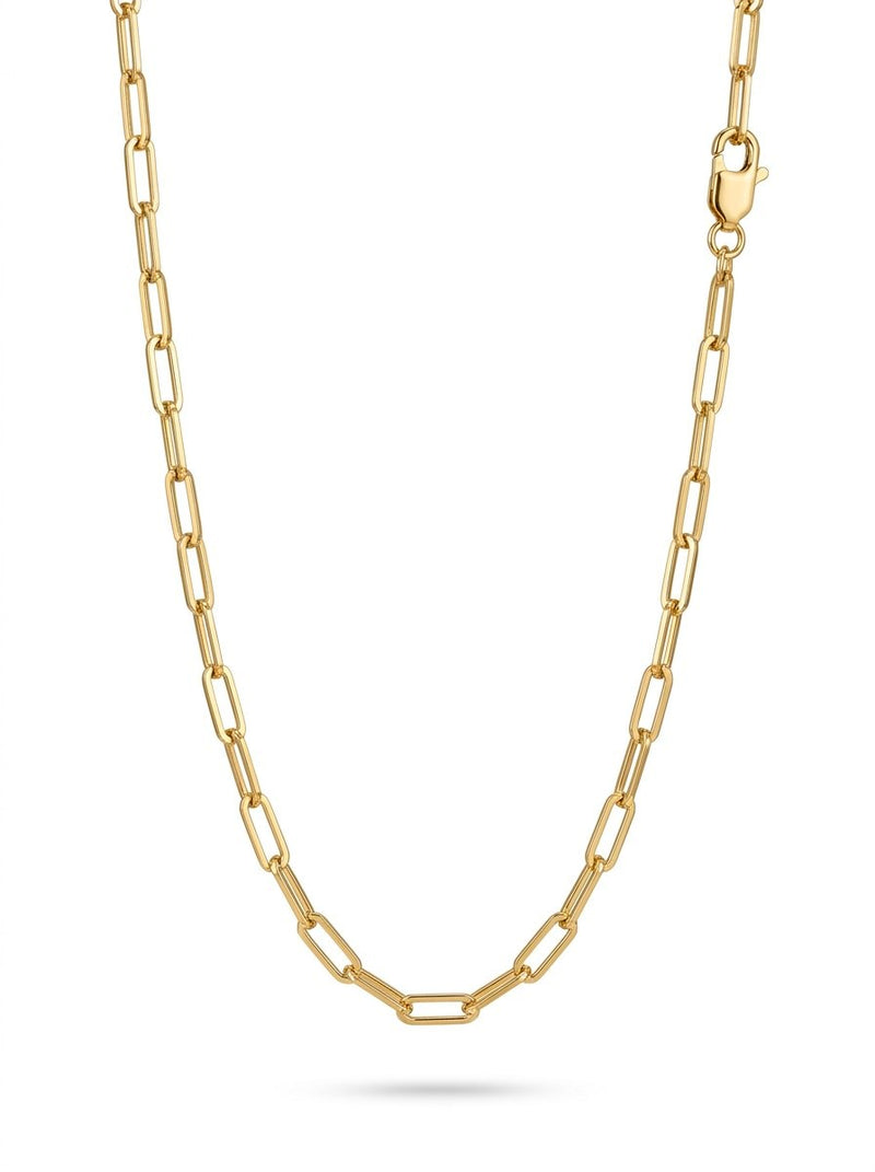 Cadena de oro 14k tejido paper clip Mod 6354 - 45 cm x 4 mm