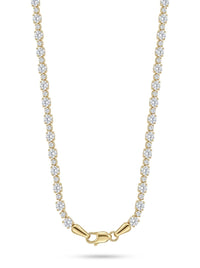 Gargantilla de oro 14k tipo tenis de circonias alternadas Mod 6376 - 45 cm