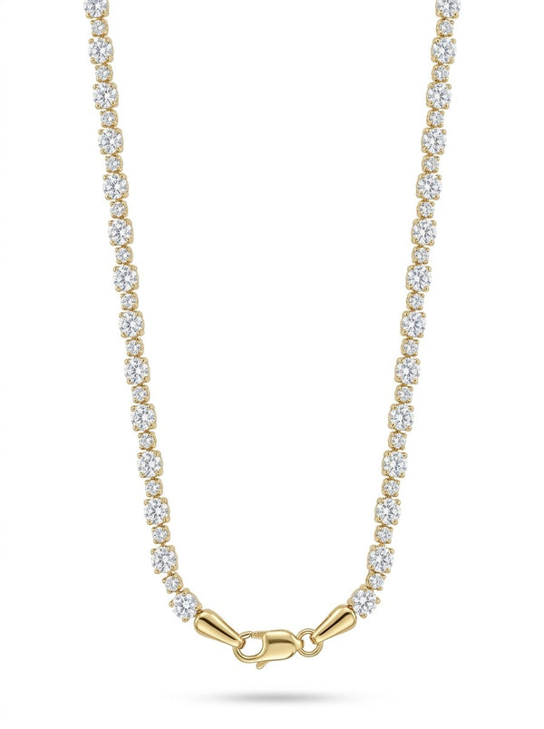 Gargantilla de oro 14k tipo tenis de circonias alternadas Mod 6376 - 45 cm