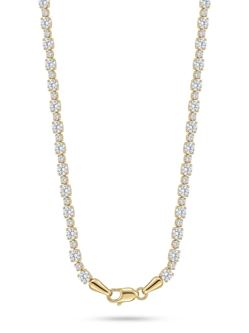 Gargantilla de oro 14k tipo tenis de circonias alternadas Mod 6376 - 45 cm