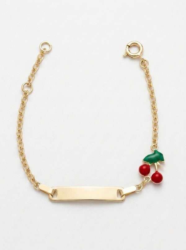 Esclava kids de oro 14k con cerezas Mod 6382 - 12/14 cm