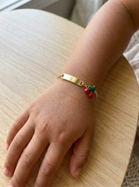 Esclava kids de oro 14k con cerezas Mod 6382 - 12/14 cm